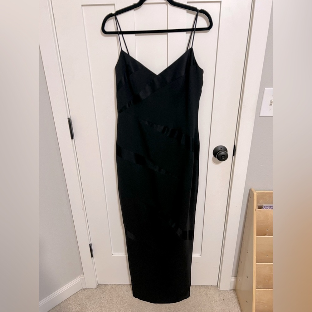 andrea polizzi For rex laster Black Vintage maxi Dress Size 12 Spaghetti Strap